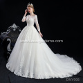 luxury lace white bridal long tail bridal wedding dress white